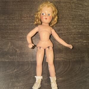 Vintage 1930s Ideal Composition Doll Painted Eyes Blonde AS IS